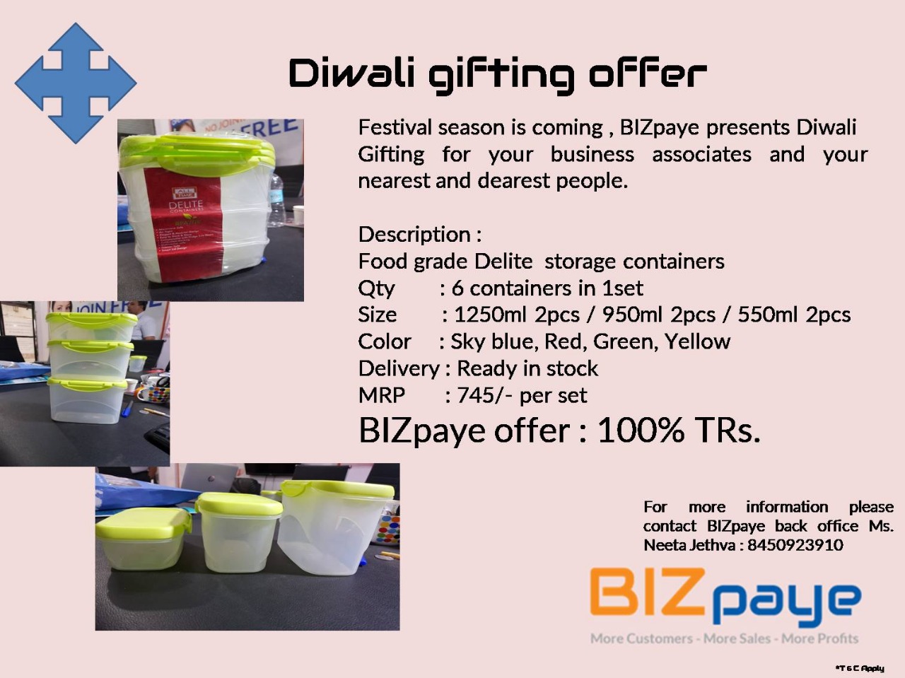 FOOD GRADE CONTAINERS - 6 PCS SET ON 100% TRS